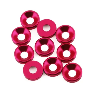 1up Racing 3mm Countersunk Washers (Pink) (10)