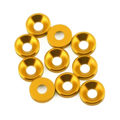 1up Racing 3mm Countersunk Washers (Gold) (10)