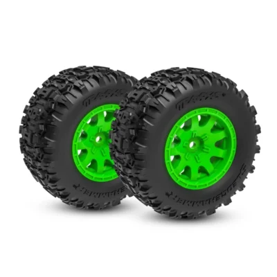 Traxxas Mini Maxx Front Wheels w/ Sledgehammer Tires (Green) (2pcs)