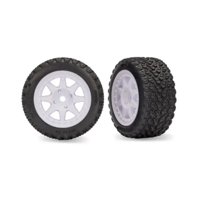 Traxxas Mini Rally Rear Wheels With Rally Tires (White) (2pcs)