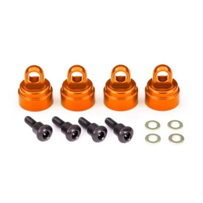 Traxxas Aluminum Ultra Shock Caps (Orange) (4pcs)