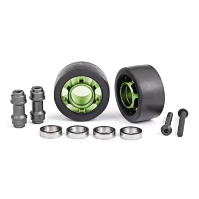 Traxxas Aluminum Wheelie Bar Wheels w/ Hardware (Green) (2pcs)