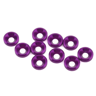 1UP Racing 3mm Countersunk Washers (Purple) (10pcs)