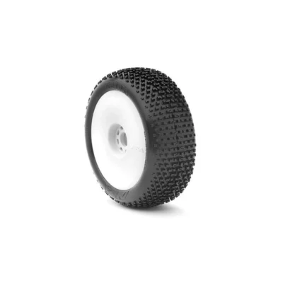 AKA I-Beam Pre-Mounted 1/8 Buggy Tires w/ White EVO Wheels (Soft Long Wear) (2pcs)