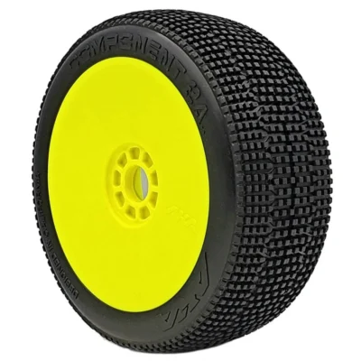 AKA Component 2AB Pre-Mounted 1/8 Buggy Tires (Soft Long Wear) (Yellow) (2pcs)