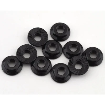 Team Associated M4 Low Profile Serrated Steel Wheel Nuts (10) (ASC91150)