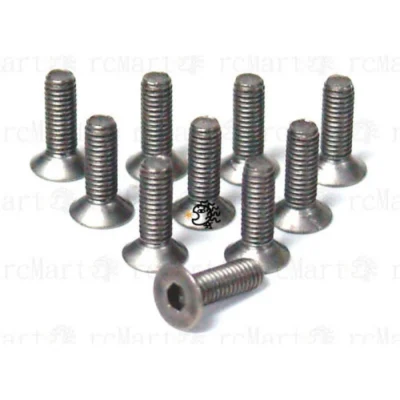 Yeah Racing 3x8mm Hex Socket Flat Head Titanium Screws (BHF-308)