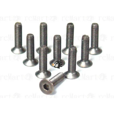 Yeah Racing 3x12mm Hex Socket Flat Head Titanium Screws (BHF-312)