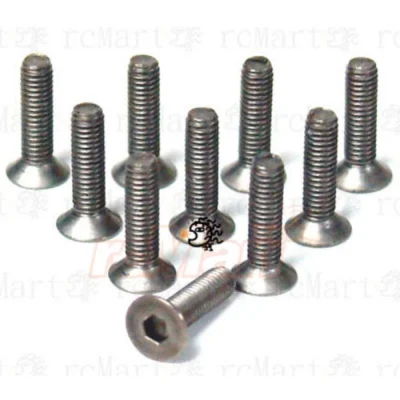Yeah Racing Titanium Hex Socket Flat Head Screws M3x28mm 10pcs (BHF-328)