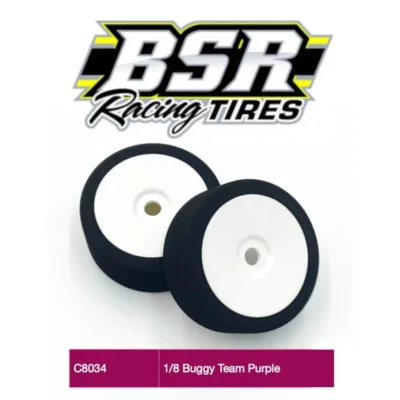 BSR 1/8 Buggy Foam Tires Team Purple (30 +/-) (C8034)