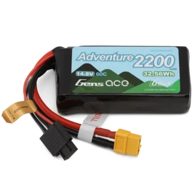 Gens Ace 4s 60c G-Tech Adventure Lipo Battery (14.8v/2200mah) W/xt60 Connector