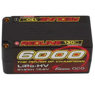 Gens Ace Redline 4S LiHV LiPo Battery 130C (15.2V/6000mAh) w/5mm Bullets (Hard Case)