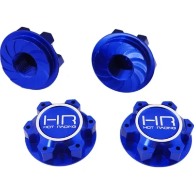 Hot Racing Aluminum 25mm Hex Serrated Wheel Nuts (Blue)