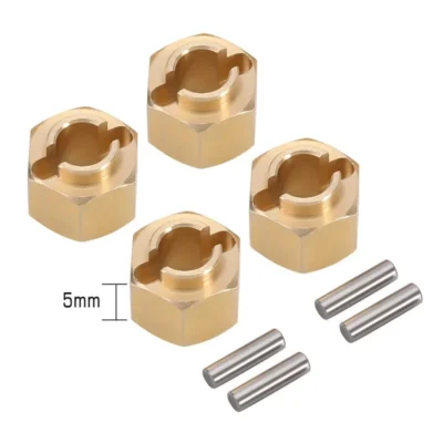 Injora 4pcs 5/6/7/10mm Brass Wheel Hex Hub Extenders For 1/18 Trx4m (4m-02) (Option: 4pcs 5mm(+1mm))
