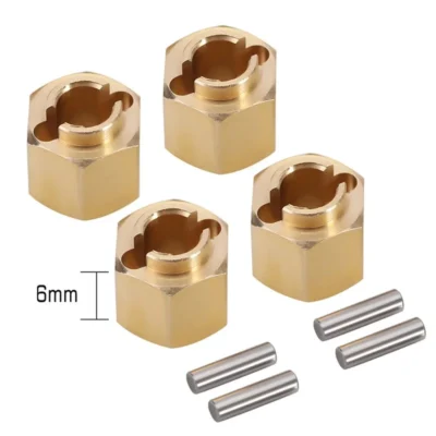 Injora 4pcs 5/6/7/10mm Brass Wheel Hex Hub Extenders For 1/18 Trx4m (4m-02) (Option: 4pcs 6mm(+2mm))