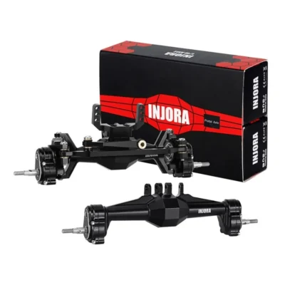 Injora +5mm Front & Rear Diamond Portal Axles w/ Lay Down Servo Mount & Links For 1/18 TRX-4M (Black)