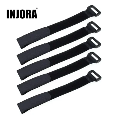 Injora 5pcs Black Durable Antiskid Cable Tie Down Straps For Rc Car (Option: 30cm)
