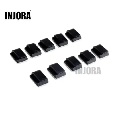 Injora 10pcs Black Wiring Buckle With 3m Double-Sided Adhesive For Rc Crawler