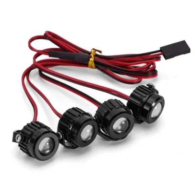 Injora Super Bright Led Lights For 1/10 1/8 Rc Crawlers (Aluminium, White) (Option: 4led)
