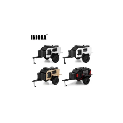 INJORA Off-Road Camping Trailer for 1/18 1/24 RC Crawlers TRX4M SCX24 - Sandy Taupe
