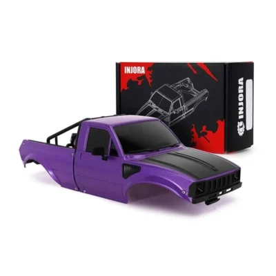 Injora IR60 Pickup Hard Body w/ Bed Rack For 1/18 TRX-4M Defender/Bronco (Purple)