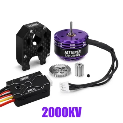 Injora Fat Viper 2204 Brushless Outrunner Motor With Mount For 1/24 Scx24 (Option: Mbl32 Esc & 2000kv Motor & Mount)