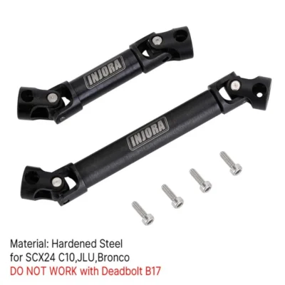 Injora Steel Front Rear Center Drive Shafts For Scx24 C10 Jlu Bronco Base Camp (Option: Black)