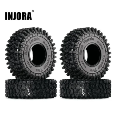 Injora 1.0" 64*24mm S5 Super Soft Sticky Rock Crawling Tires For 1/18 1/24 Rc Crawlers (4) (T1011)