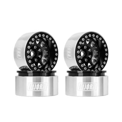 Injora 1.9" Negative Offset 10.4mm Deep Dish Beadlock Wheel Rim For 1/10 Rc Crawler (4) (W1949) (Option: Black)