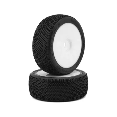 JConcepts Falcon Pre-Mounted 1/8th Buggy Tires (2) (White) (Green)