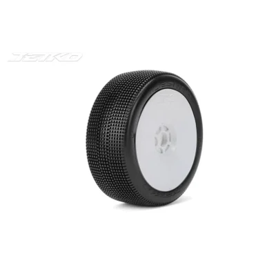 Jetko Lesnar 1/8 Buggy Tires Mounted On White Dish Rims, Medium Soft (2pcs)