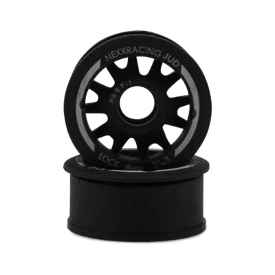 Nexx Racing Mini-Z Rwd "Jud" Evo Front Threaded Side-Wall Carbon Fiber Rims (-1mm Offset) (Black) (2)