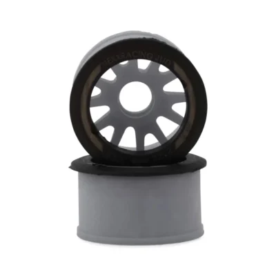 Nexx Racing Mini-Z Rwd "Jud" Evo Rear Threaded Side-Wall Carbon Fiber Rims (0mm Offset) (Grey) (2)