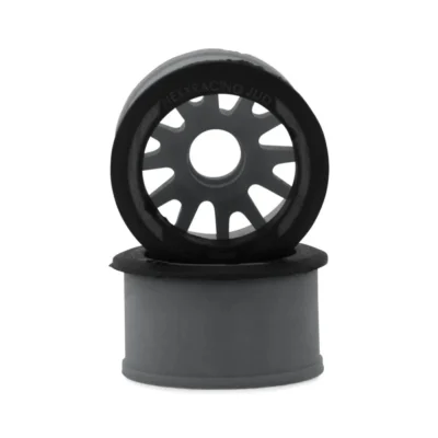 Nexx Racing Mini-Z Rwd "Jud" Evo Rear Threaded Side-Wall Carbon Fiber Rims (-1mm Offset) (Grey) (2)