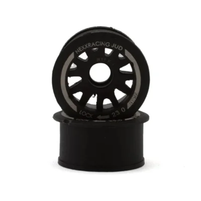 Nexx Racing Mini-Z "Jud" Evo Rear Threaded Side-Wall Rwd Carbon-Fiber Rims (-1mm Offset) (Black) (2)