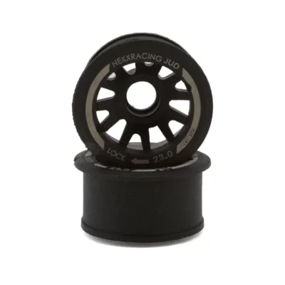 Nexx Racing Mini-Z RWD "JUD" EVO Rear Threaded Side-Wall Carbon-Fiber Rims (1mm Offset) (Black) (2pcs)