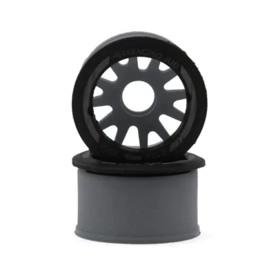 Nexx Racing Mini-Z Awd "Jud" Evo Rear Threaded Side-Wall Carbon Fiber Rims (-1mm Offset) (Grey) (2)