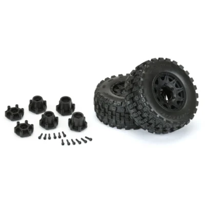 Proline Badlands MX28 Belted 2.8" Mounted MT Tires w/ 12mm/14mm Removeable Hex Raid Wheels