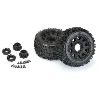 Proline Badlands 3.8" Mounted MT Tires w/ 17mm Removeable Hex Raid Wheels