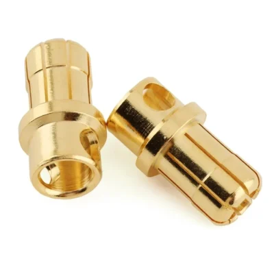 ProTek RC 8.0mm "Super Bullet" Solid Gold Connectors (2 Male) (PTK-5073)