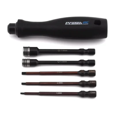 ProTek RC "TruTorque" 5-Piece 1/4" Drive Hex & Nut Driver Set (1.5, 2.0, 2.5mm Hex & 5.5, 7mm Nut Driver)