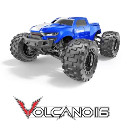 Redcat Racing Volcano-16 1/16 Scale RTR R/C Brushed Electric Monster Truck Blue