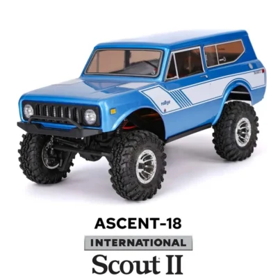 Redcat Ascent-18 International Scout II 1/18 Scale Mini Rock Crawler (Blue)