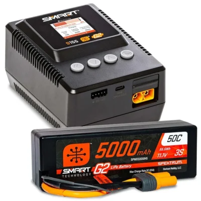 Spektrum RC Smart G2 PowerStage 3S Bundle w/ 3S Smart LiPo Battery (IC5) (5000mAh/50C) & S155 Charger