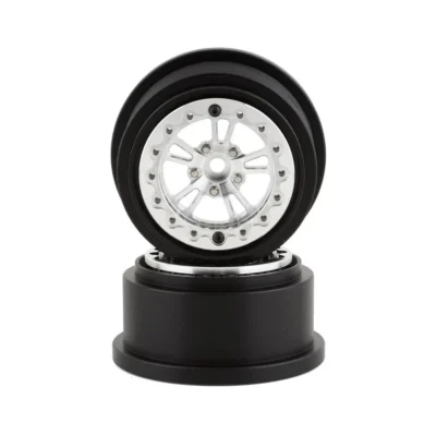 SSD RC V Spoke Lightweight Aluminum Drag Racing Beadlock Wheels (Silver) (2) (2.2/3.0") SSD00525