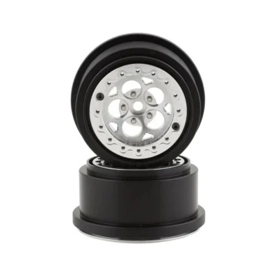 SSD RC 5 Hole Lightweight Aluminum Drag Racing Beadlock Wheels (Silver) (2) (2.2/3.0") SSD00527