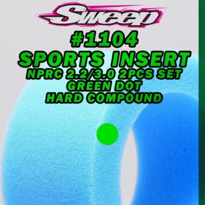Sweep NPRC Max Fits Rear Open Cells Hard Insert Green Dot 2pc Set (1104)