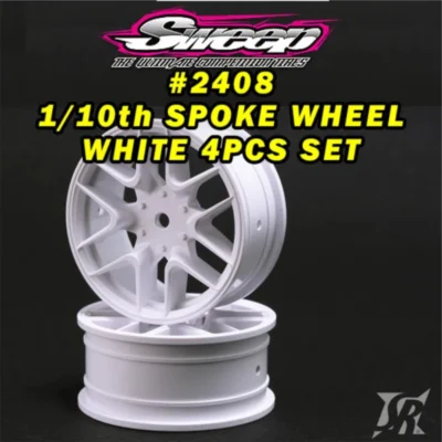 Sweep Racing 1/10th Touring Car 12 Spoke White Wheels (4pcs) (SWE-2408)