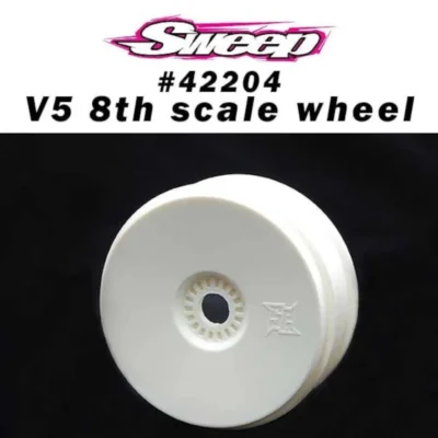Sweep Racing 1/8th Buggy Wheel White EXP V5 Dish 4pc set (SW-BWH4)