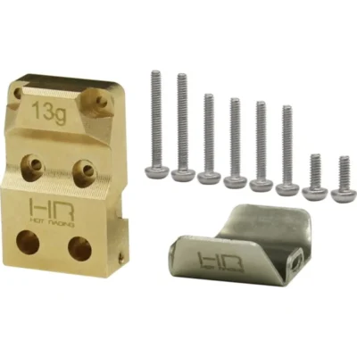 Hot Racing Brass Differential Cover w/ Stainless Steel Skid Plate For Axial SCX24
